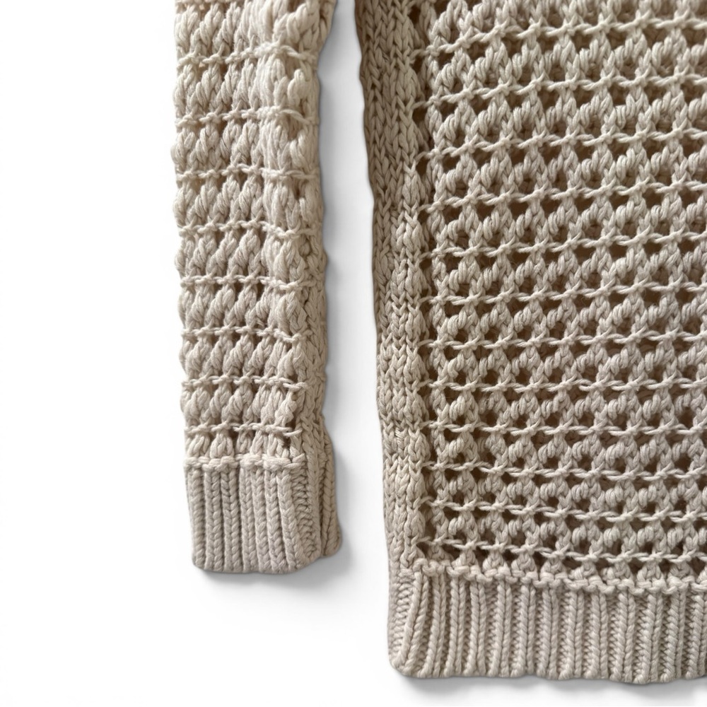 American Eagle Outfitters Open Knit Crochet Sweater Cream Boho Western Size S - Picture 4 of 8